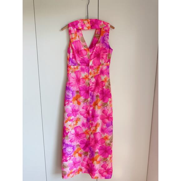 Vintage Womens Dress Hawaiian Size S/4-6 by Andrade made in Hawaii Pink Maxi - Picture 5 of 11